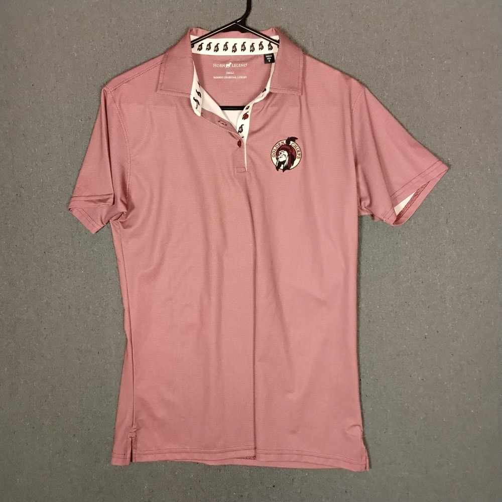Horn Legend FSU Florida State Golden Chiefs Polo Shirt Garnet Bamboo Charcoal S